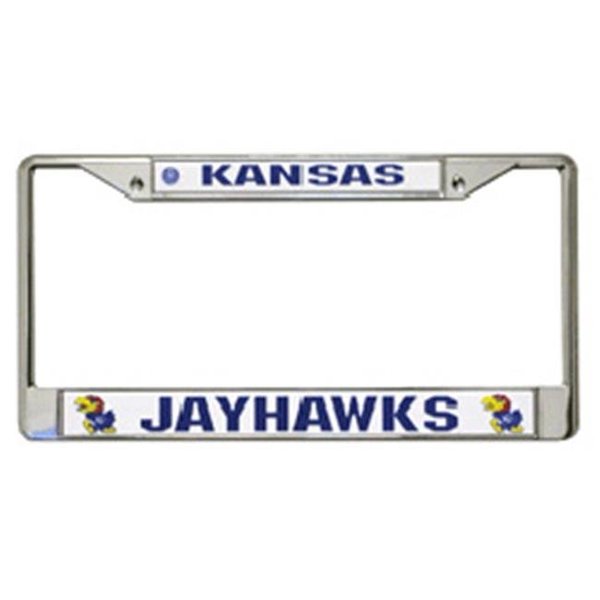 Cisco Independent Kansas Jayhawks License Plate Frame Chrome w/Color Logo 9474638297